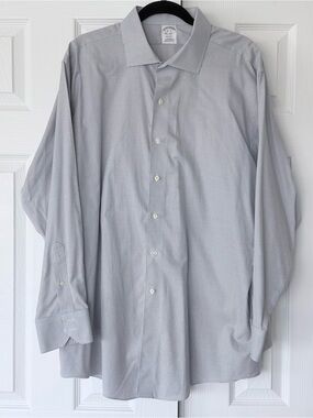 Brooks Brothers Regent Light Gray Micro-Check Dress Shirt